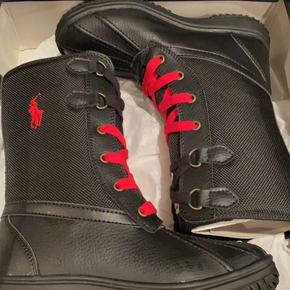 New Ralph Lauren black TORANTO BOOT child size 13 1/2